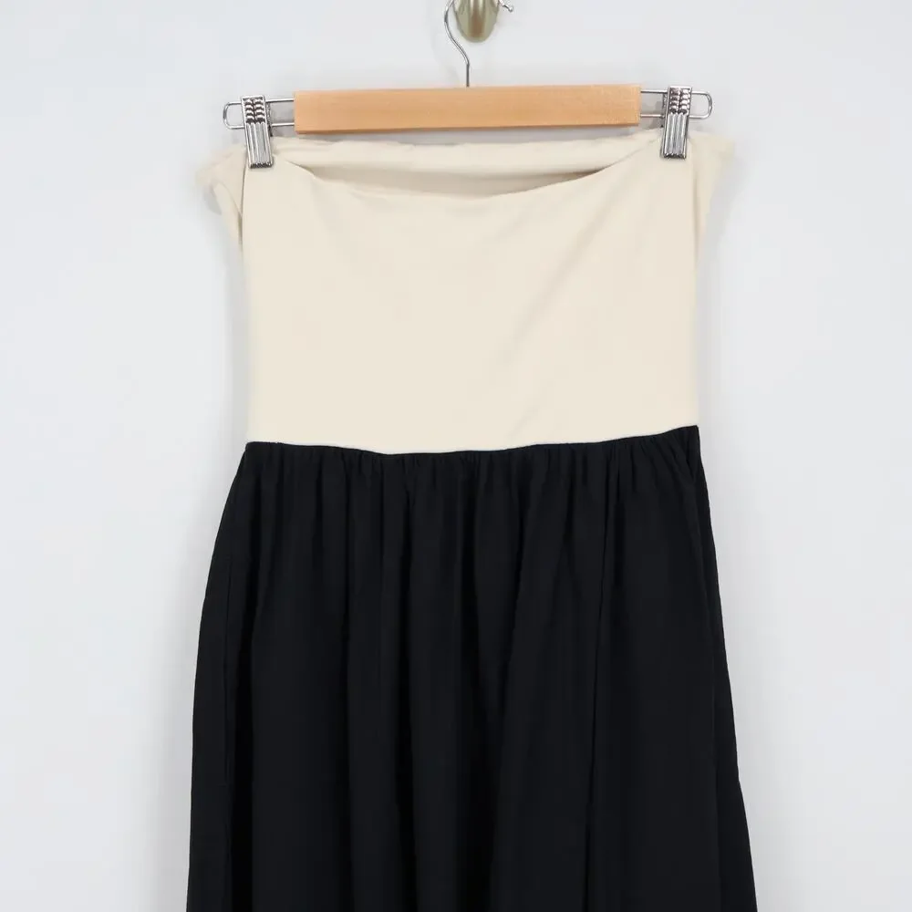 J.Crew Strapless Colorblock Midi Mixy Dress Natural Black Size Small NWT - Picture 7 of 8